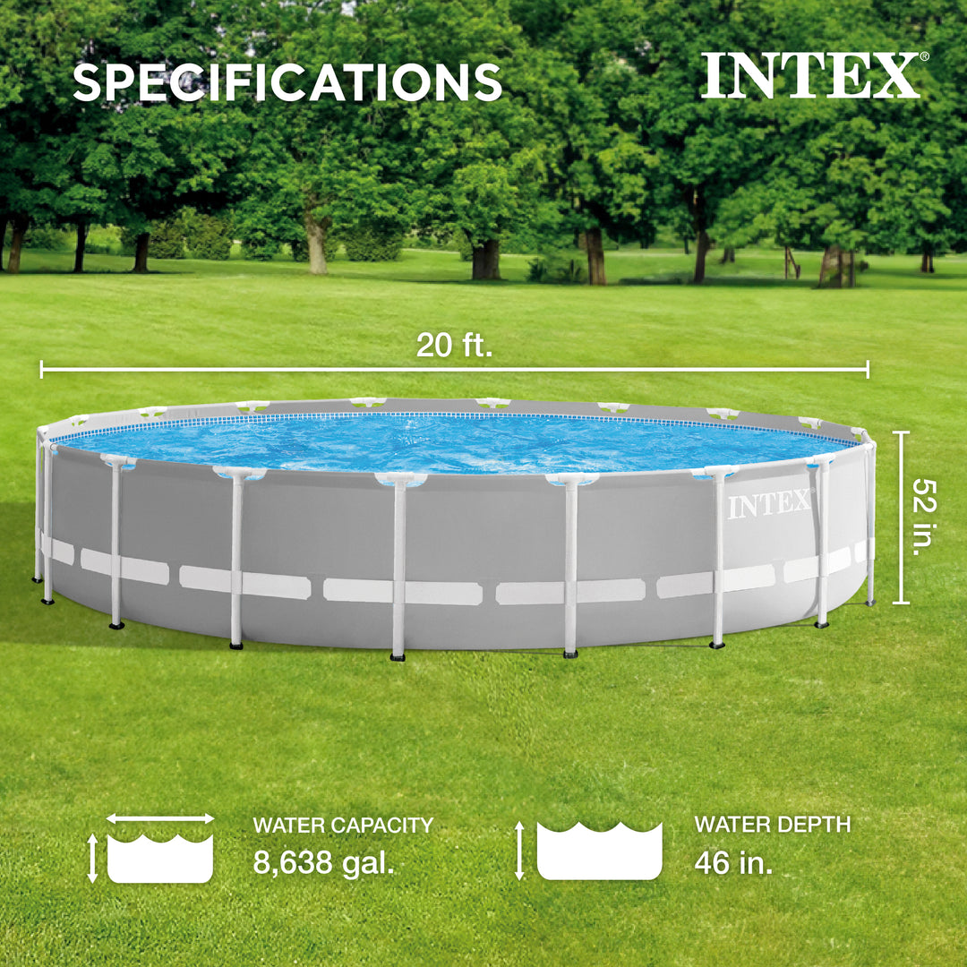 Intex 20ft x 52in Prism Frame Above Ground Pool Set with Filter Pump (Open Box) - VMInnovations