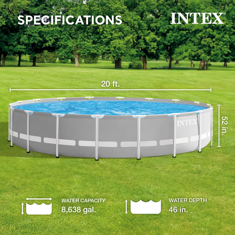 Intex 20ft x 52in Prism Frame Above Ground Pool Set with Filter Pump (For Parts)