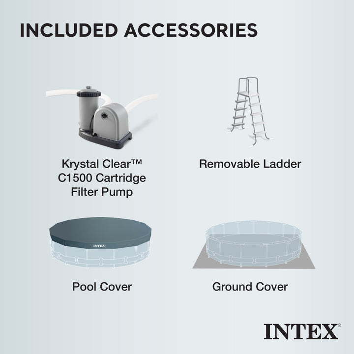 Intex 20ft x 52in Prism Frame Above Ground Pool Set with Filter Pump (Used)