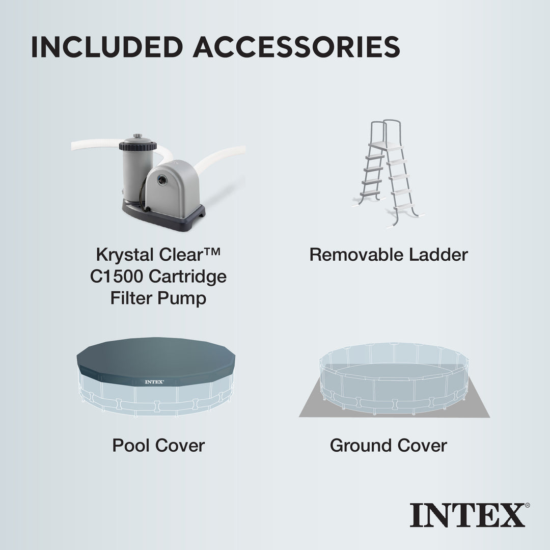 Intex 20ft x 52in Prism Frame Above Ground Pool Set with Filter Pump (Open Box) - VMInnovations