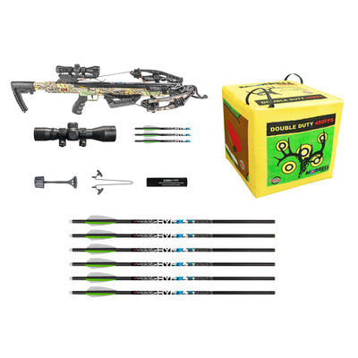 Killer Instinct Burner 415 Crossbow w/ 6 Pk Carbon Bolts, & Morrell Cube Target