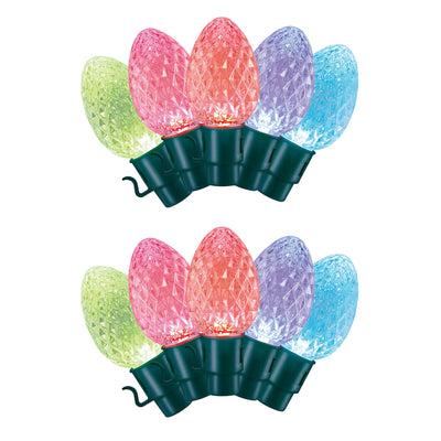 Lumations Twinkly App Control C12 Faceted Lights, 20 Bulbs, Multi Color (2 Pack)