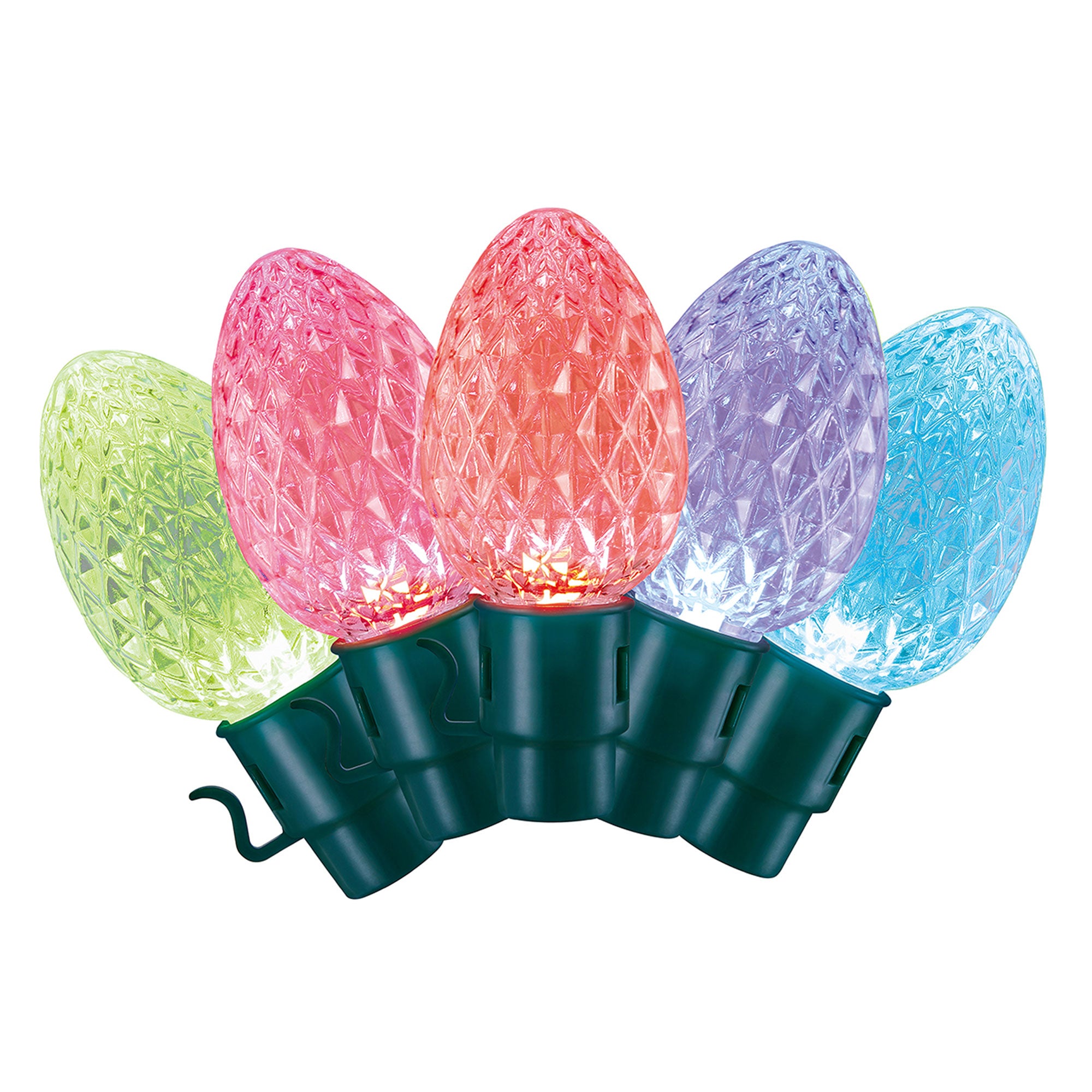 Lumations Twinkly App Control C12 Faceted Lights, 20 Bulbs, Multi Color (6 Pack)