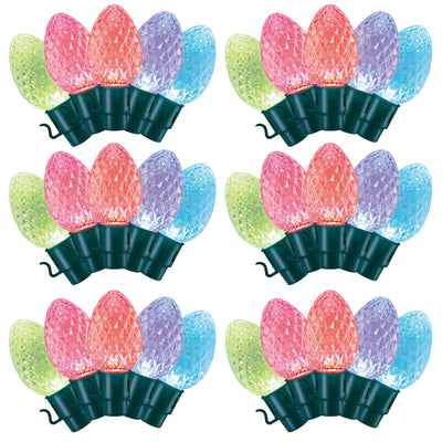 Lumations Twinkly App Control C12 Faceted Lights, 20 Bulbs, Multi Color (6 Pack)