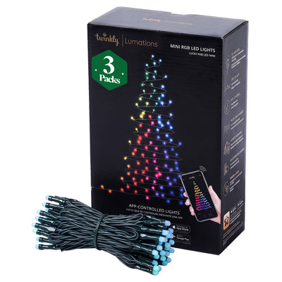 Home Heritage 16.3' Wrapped Dome Holiday Lights, App Control, 50 RGB LEDs,3 Pack - VMInnovations