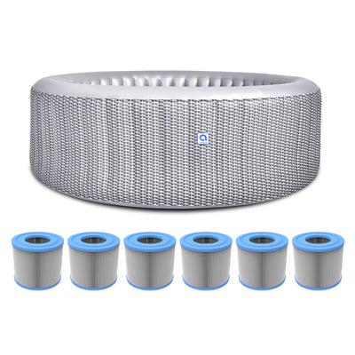 JLeisure Avenli 53" Inflatable Round Spa & High Flow Filter Cartridge (6 Pack)