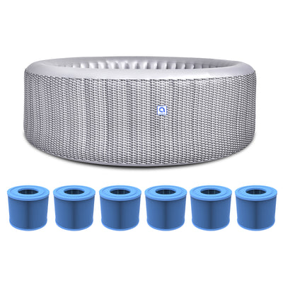 JLeisure Avenli 53" Inflatable Round Spa & 6 Filter Cartridges for ECO Pump