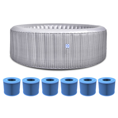 JLeisure Avenli 53" Inflatable Round Spa & 6 Filter Cartridges for ECO Pump - VMInnovations