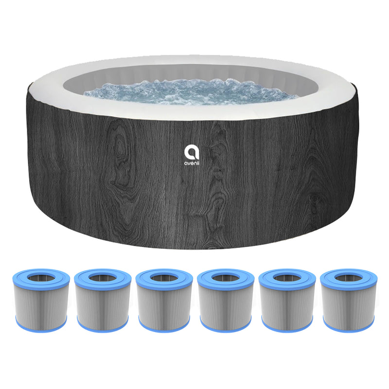 JLeisure Avenli 53" Inflatable Round Spa & 6-Pack High Flow Filter Cartridges