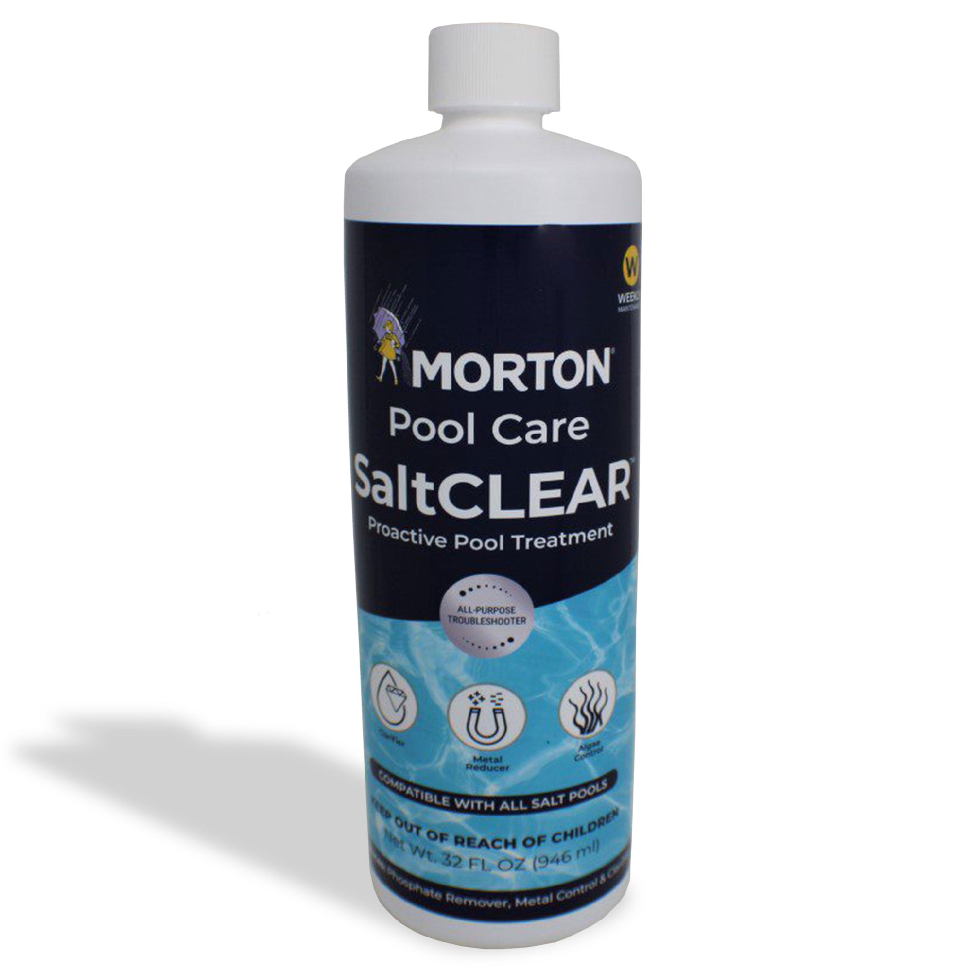 Morton Pool Care SaltCLEAR Salt Water Pool Proactive Treatment, 32 Ounce, 2 Pack