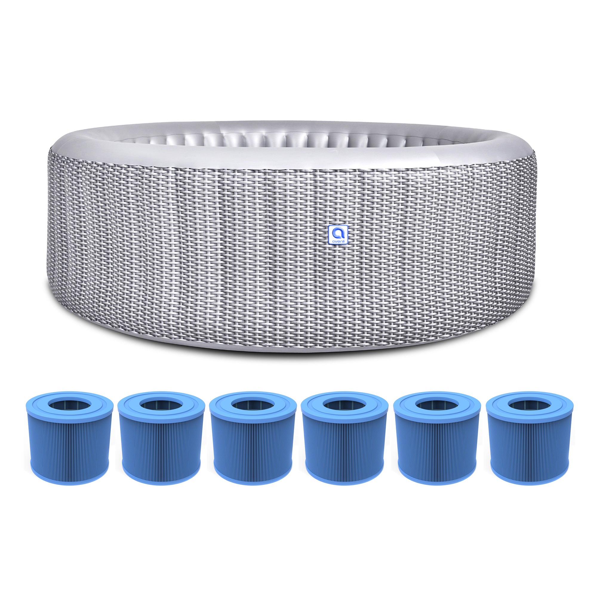 JLeisure Avenli 63" Inflatable Round Spa & 6 Filter Cartridges for ECO Pump - VMInnovations