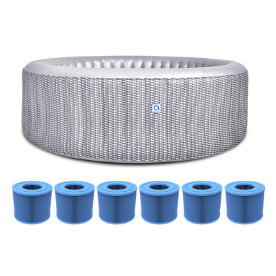JLeisure Avenli 63" Inflatable Round Spa & 6 Filter Cartridges for ECO Pump - VMInnovations