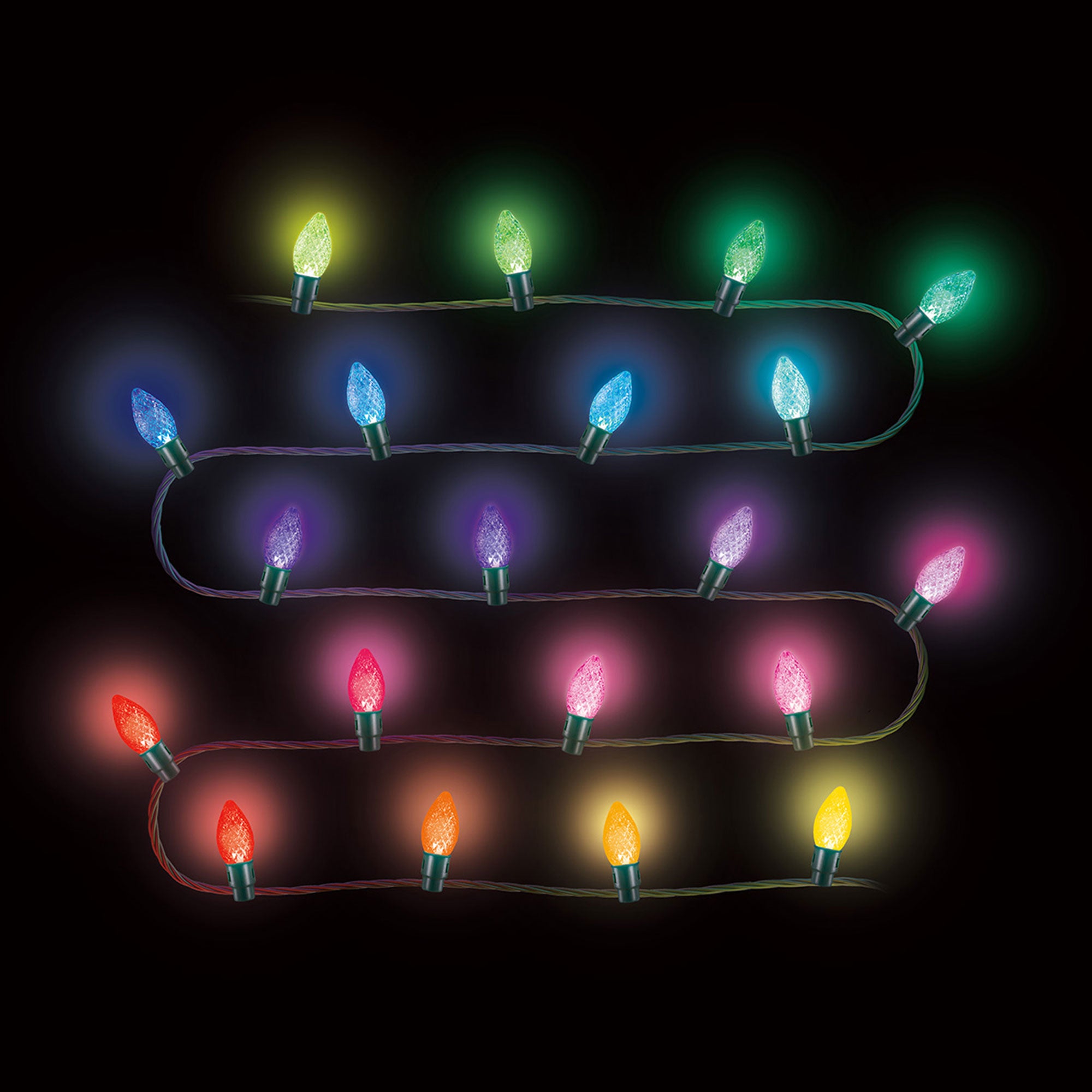 Home Heritage 15.8 Holiday Lights, Faceted, App Controlled, 20 RGB LEDs, 3 Pack