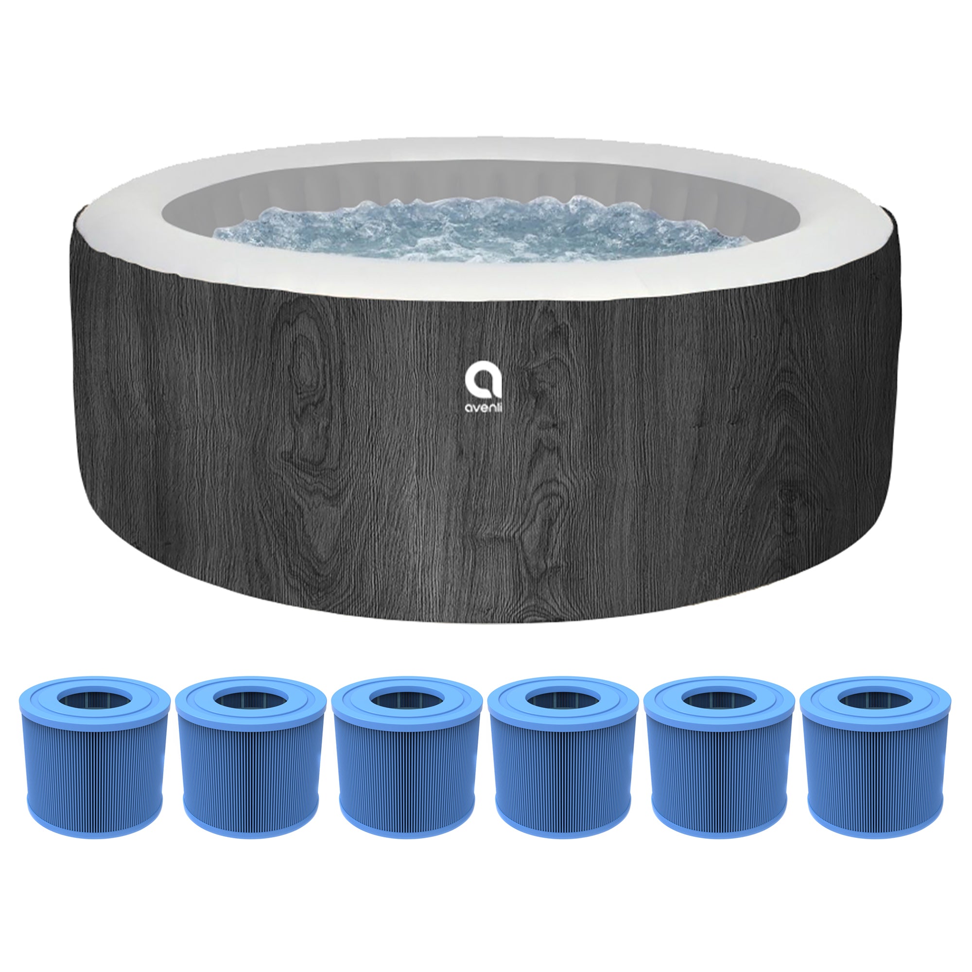 JLeisure Avenli 63" Inflatable Round Spa & 6 Filter Cartridges for ECO Pump - VMInnovations