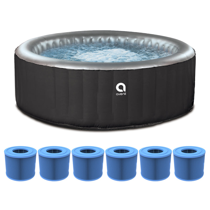 JLeisure Avenli 49" Inflatable Round Spa & 6 Filter Cartridges for ECO Pump