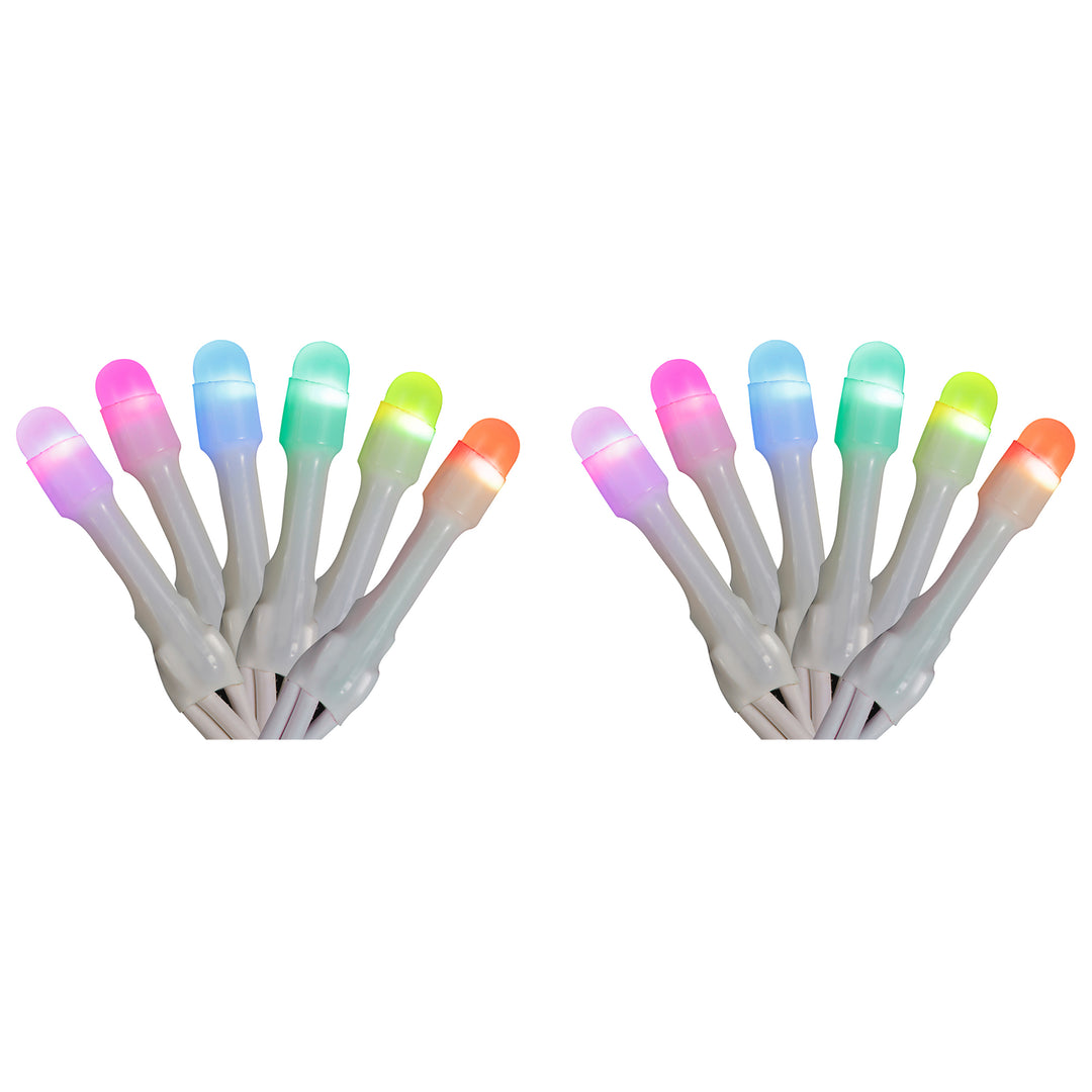 Home Heritage 7' Icicle Style Holiday Lights, App Controlled, 50 RGB LEDs 2 Pack