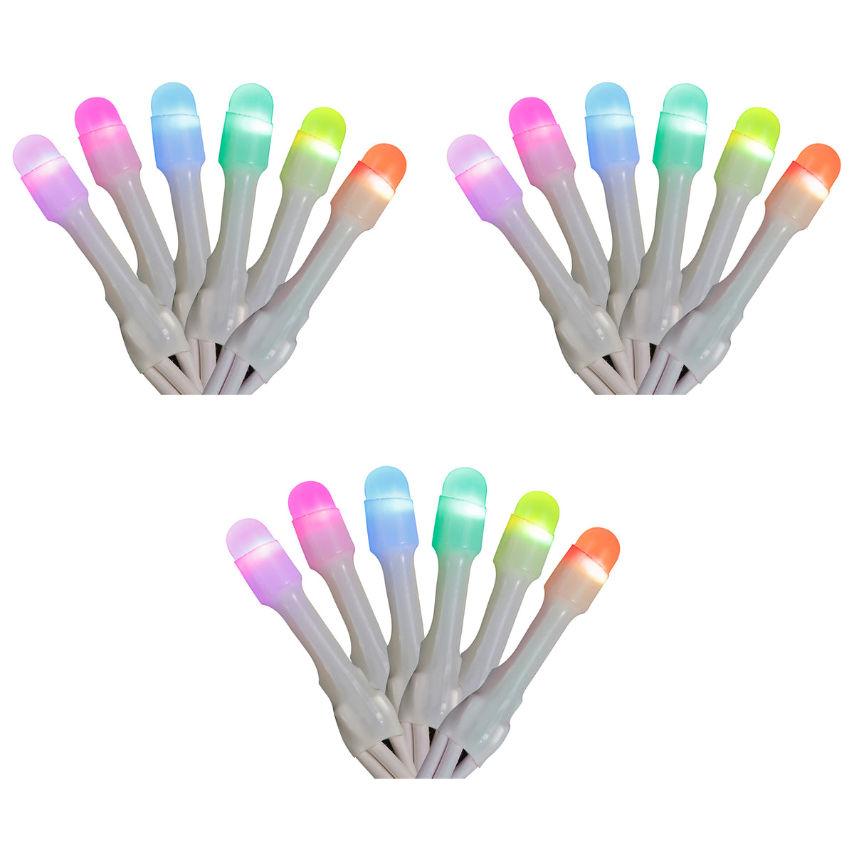 Home Heritage 7' Icicle Style Holiday Lights, App Controlled, 50 RGB LEDs 3 Pack - VMInnovations
