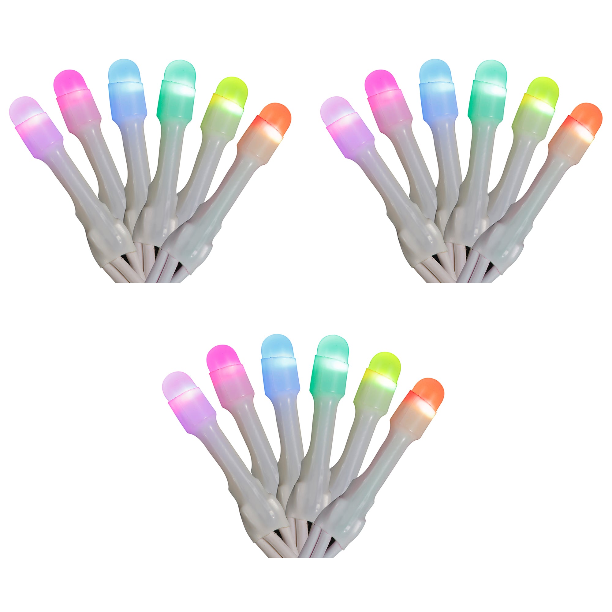 Home Heritage 7' Icicle Style Holiday Lights, App Controlled, 50 RGB LEDs 3 Pack - VMInnovations