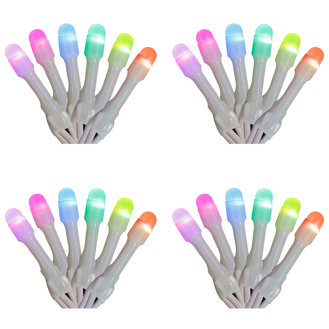 Home Heritage 7' Icicle Style Holiday Lights, App Controlled, 50 RGB LEDs 4 Pack