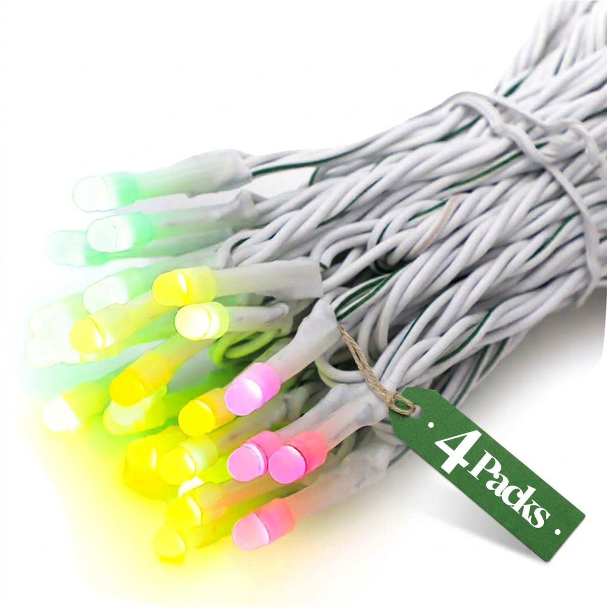 Home Heritage 7' Icicle Style Holiday Lights, App Controlled, 50 RGB LEDs 4 Pack