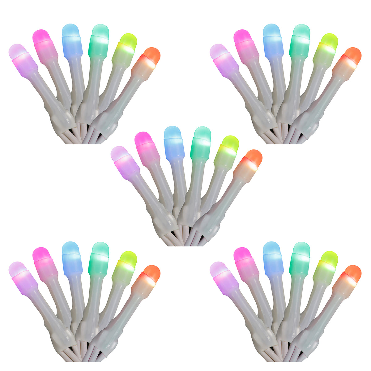 Home Heritage 7' Icicle Style Holiday Lights, App Controlled, 50 RGB LEDs 5 Pack - VMInnovations