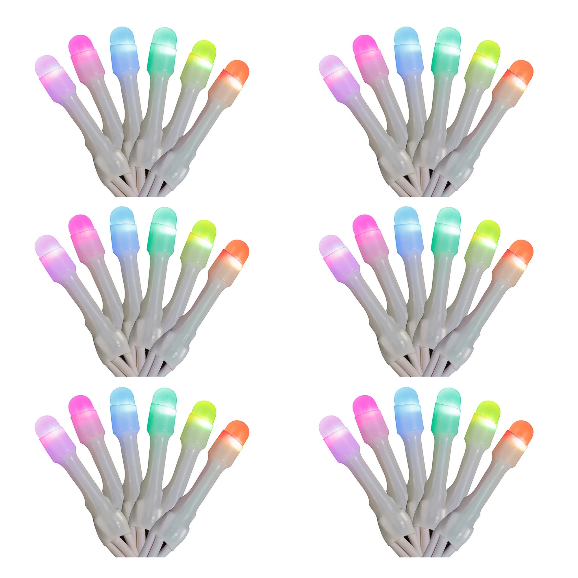 Home Heritage 7' Icicle Style Holiday Lights, App Controlled, 50 RGB LEDs 6 Pack - VMInnovations