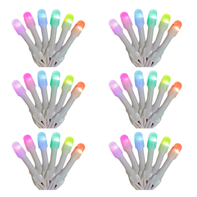 Home Heritage 7' Icicle Style Holiday Lights, App Controlled, 50 RGB LEDs 6 Pack - VMInnovations