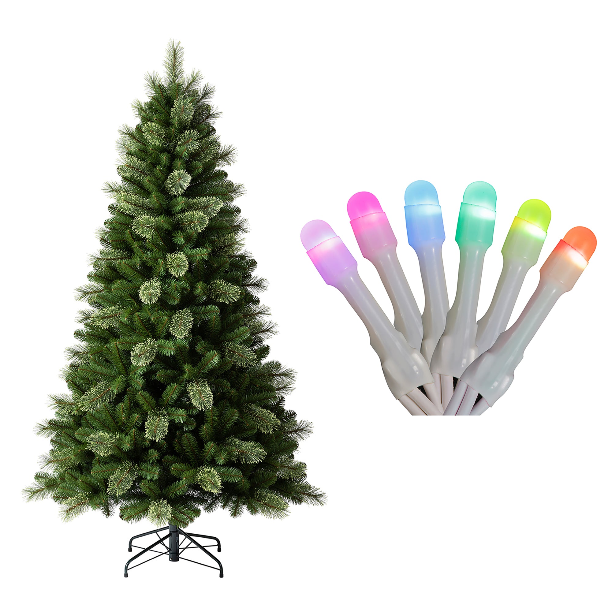 Home Heritage 7' Cascade Cashmere Pine Tree w/ Twinkly App Controlled RGB Lights