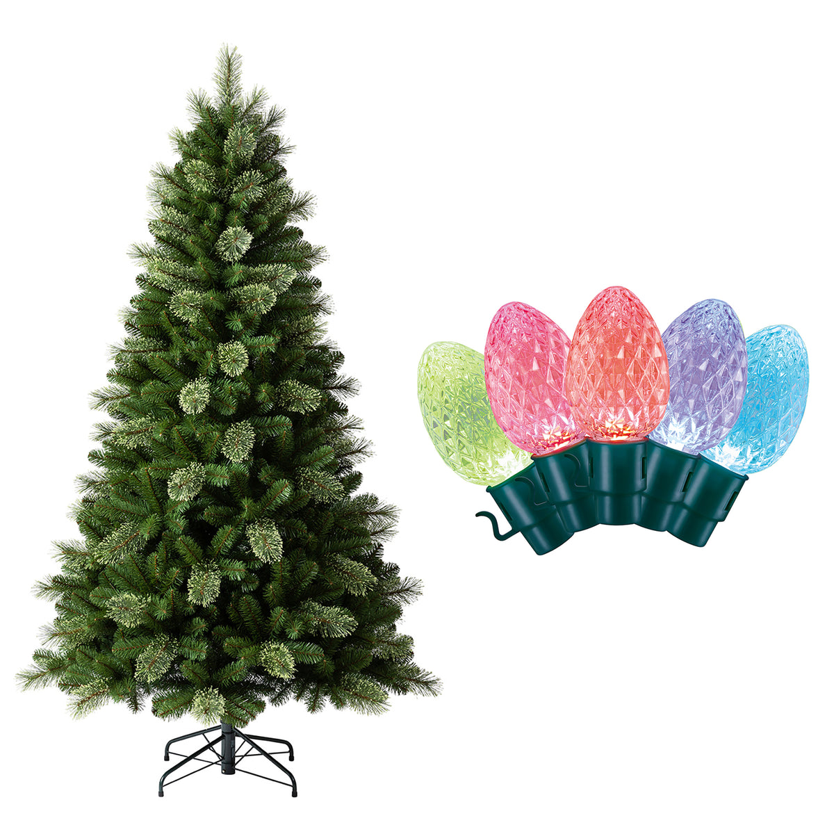 Home Heritage 7' Cascade Cashmere Pine Tree w/ Twinkly App Controlled RGB Lights