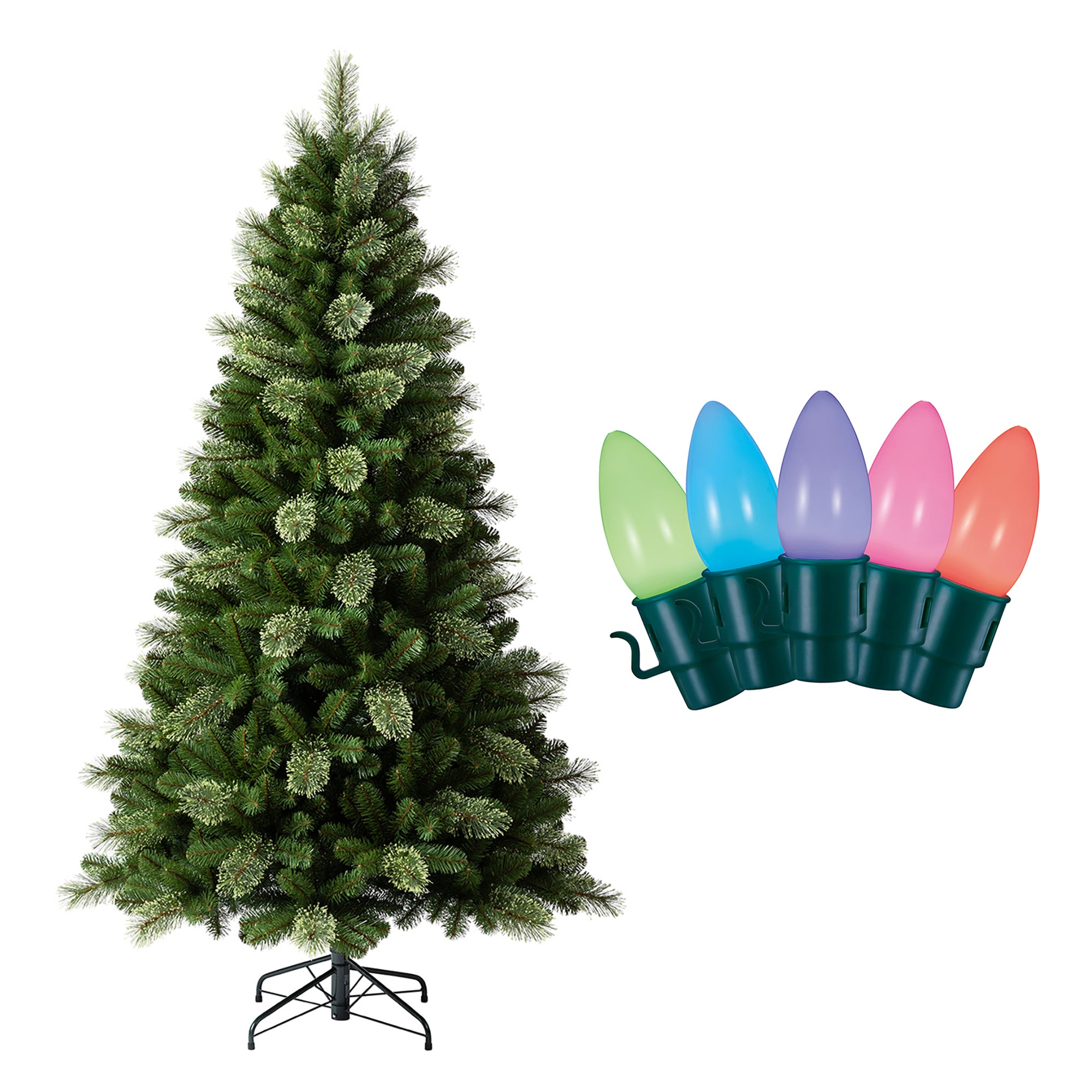 Home Heritage 7' Cascade Cashmere Pine Tree w/ Twinkly App Controlled RGB Lights