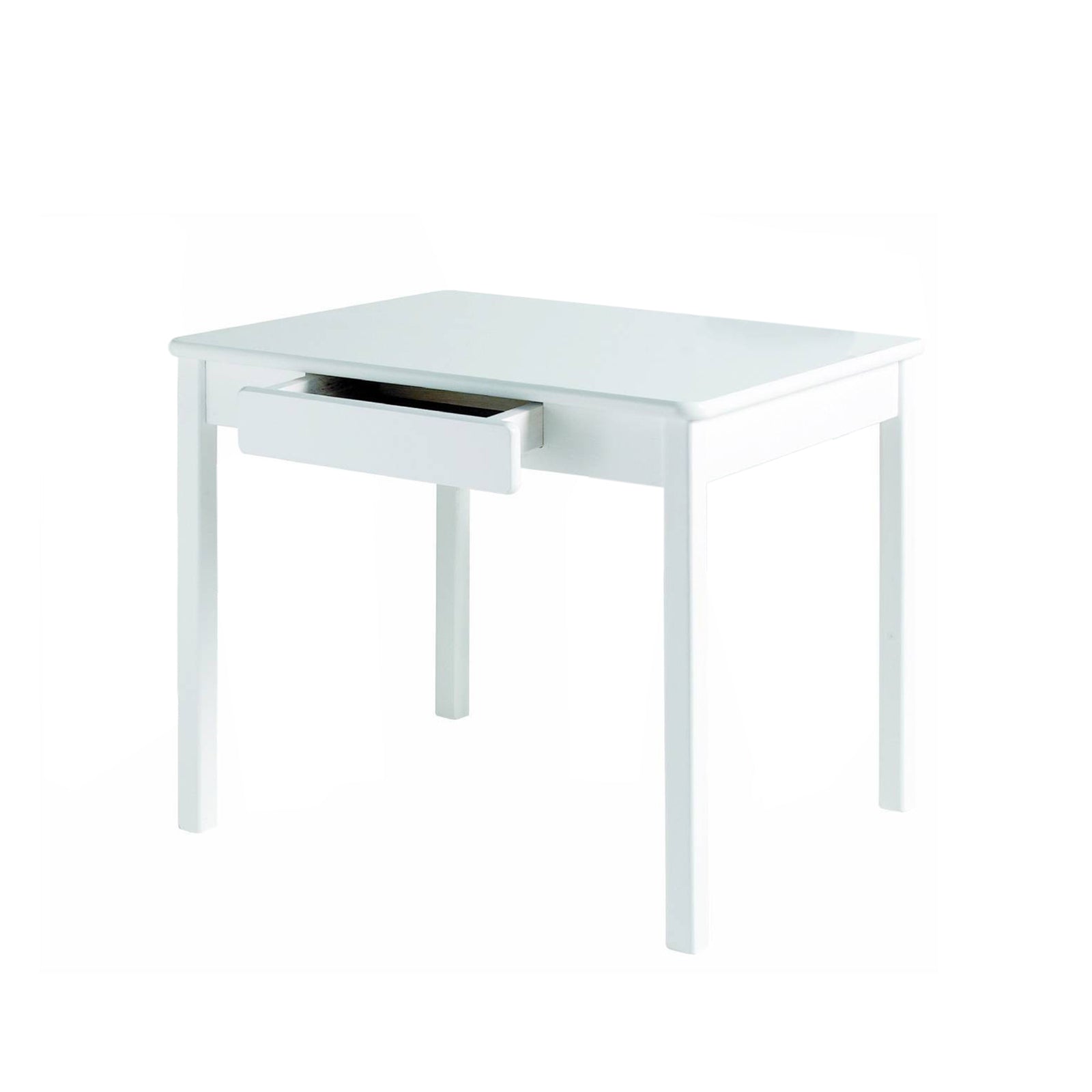 Classic Rectangular Wooden Toddler Table with Drawers, White (Open Box) - VMInnovations