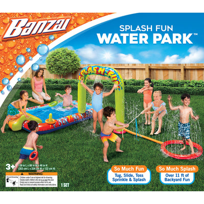 Banzai Splash Fun Kids Inflatable Tug Of War Sprinkler and Water Slide(Open Box)