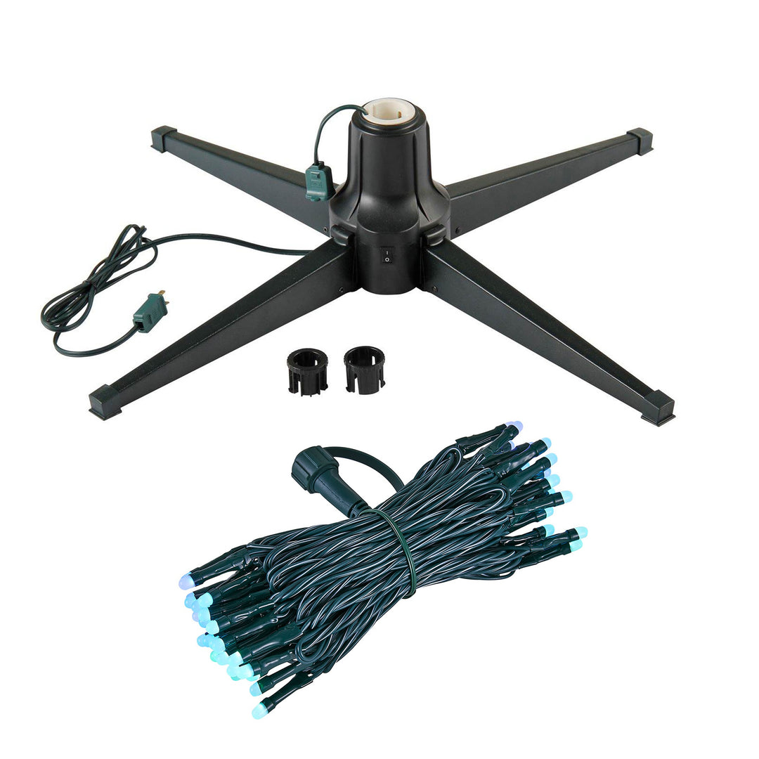 Home Heritage Rotating Christmas Tree Stand w/ Twinkly App Controlled RGB Lights