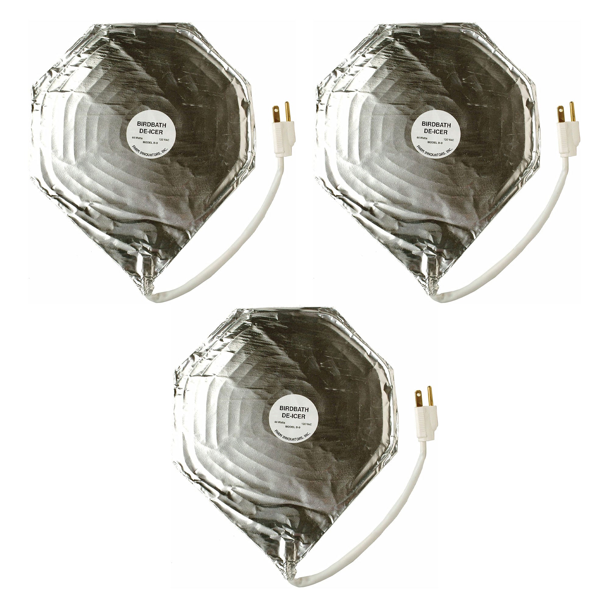 Farm Innovators 44W Economical Submersible Heated Shallow Bird Bath DeIcer, 3 Pk