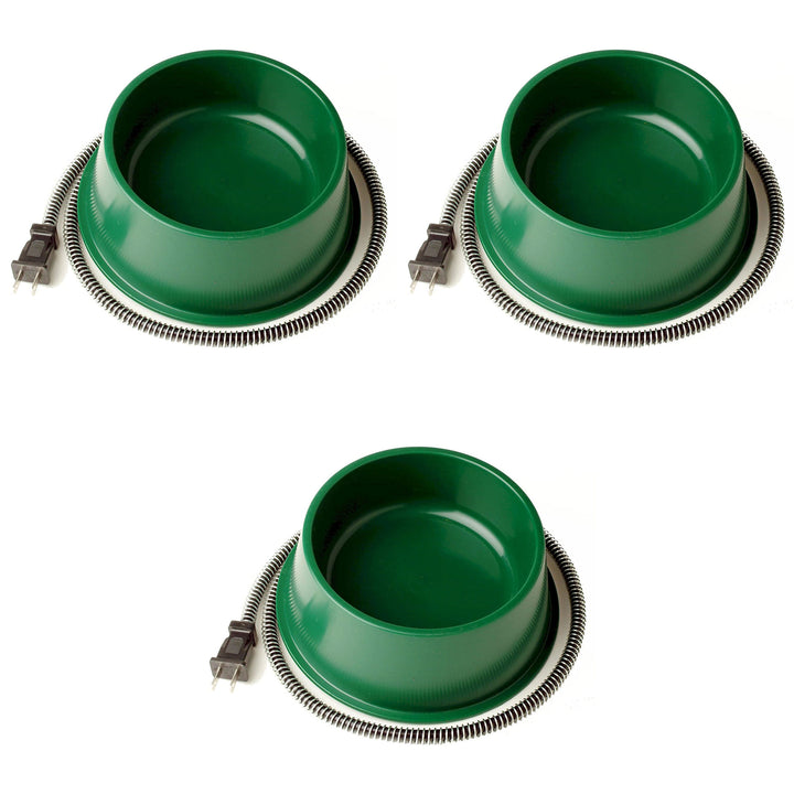 Farm Innovators QT 1 25 Watt 1 Qt Electric Heated Pet Water Bowl, Green (3 Pack)