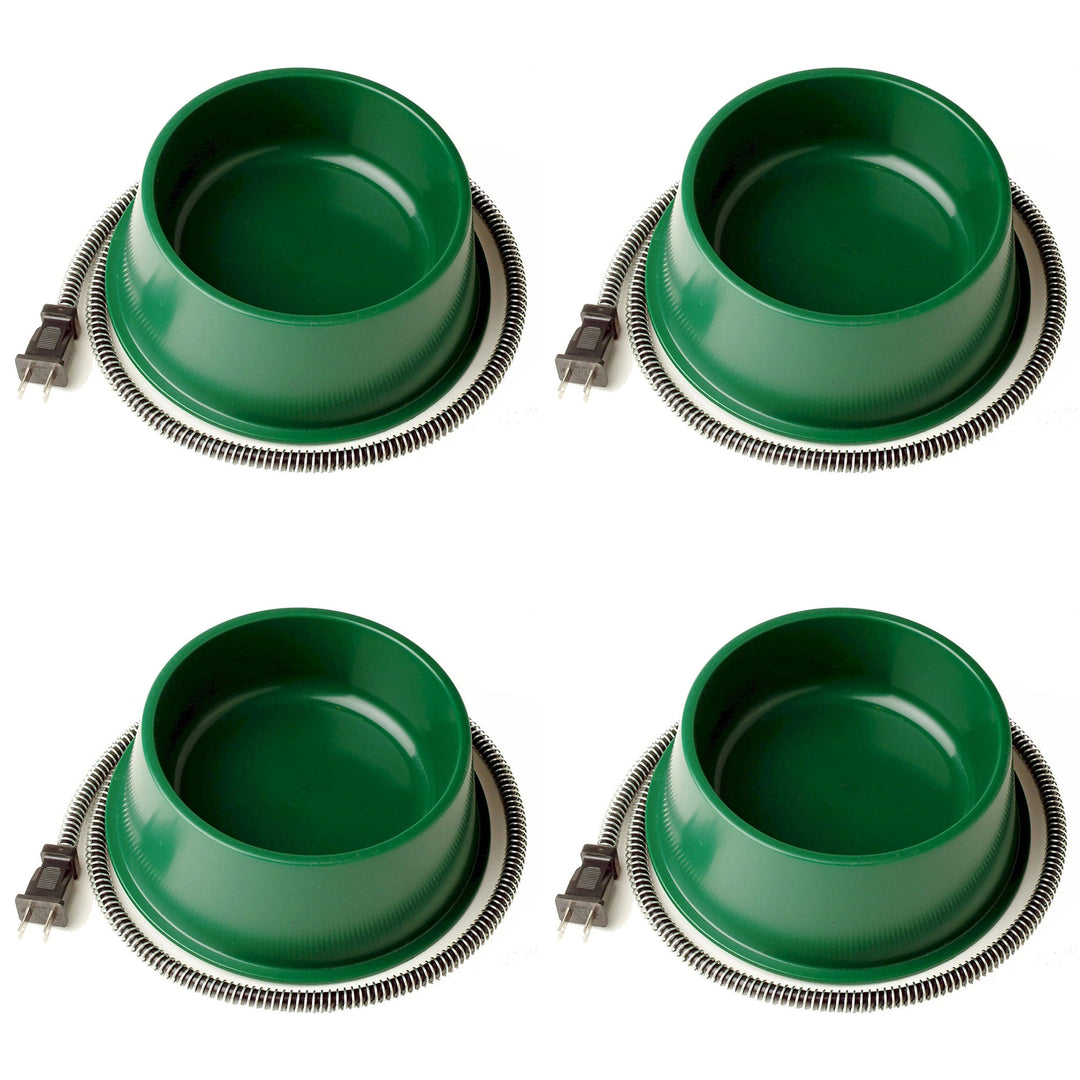 Farm Innovators QT 1 25 Watt 1 Qt Electric Heated Pet Water Bowl, Green (4 Pack)