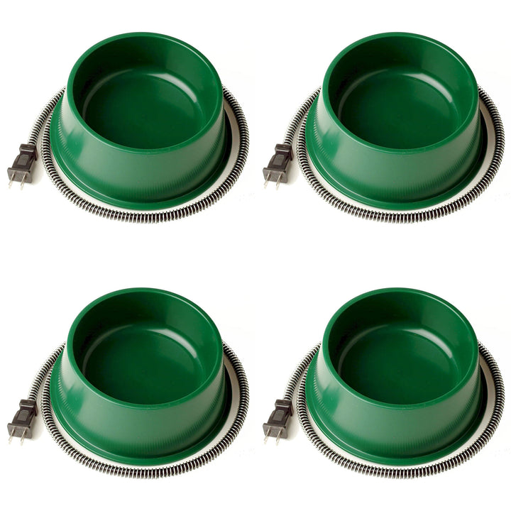 Farm Innovators QT 1 25 Watt 1 Qt Electric Heated Pet Water Bowl, Green (4 Pack)