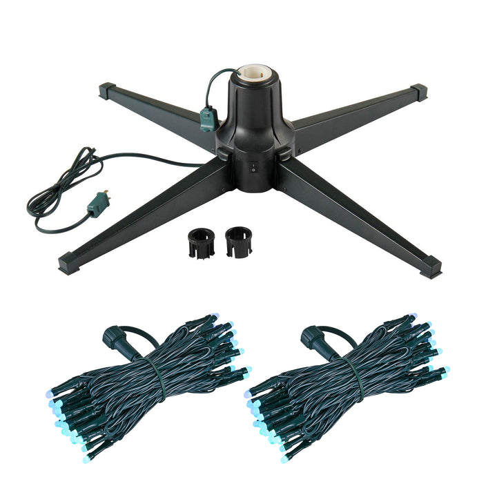 Home Heritage Rotating Christmas Tree Stand w/ Twinkly App Controlled RGB Lights