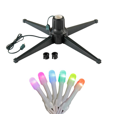 Home Heritage Rotating Christmas Tree Stand w/ Twinkly App Controlled RGB Lights