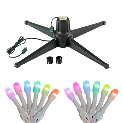 Home Heritage Rotating Christmas Tree Stand w/ Twinkly App Controlled RGB Lights