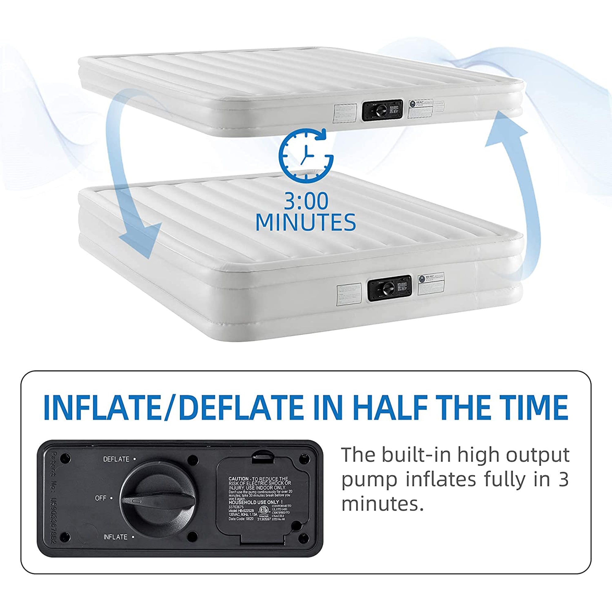 BIKAHOM Bi-Comfer 14in Inflatable Mattress with Built In Air Pump, Queen (Used) - VMInnovations