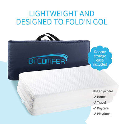 Bi-Comfer Pack n Play Tri Fold 2 Stage Waterproof Mini Crib Memory Foam Mattress - VMInnovations