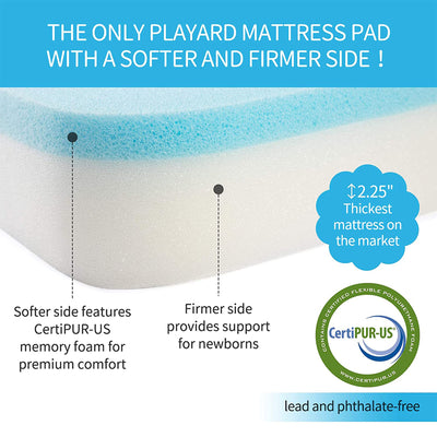 Pack n Play Tri Fold 2 Stage Waterproof Mini Crib Memory Foam Mattress (Used) - VMInnovations