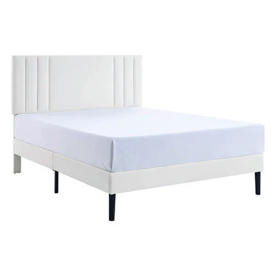 BIKAHOM Tufted Upholstered Platform Bed Frame w/Adjusting Headboard, King (Used)