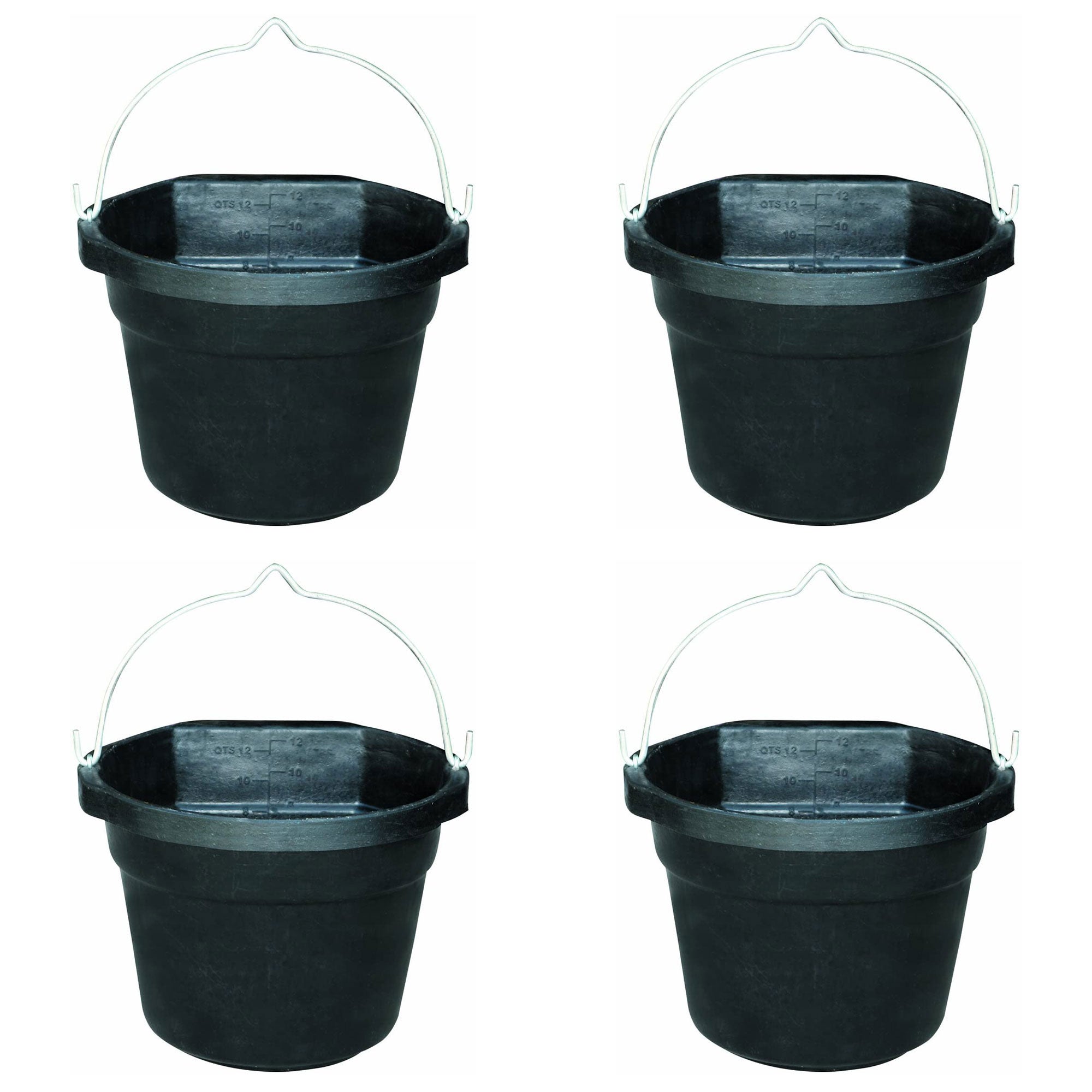 Farm Innovators FB 80R Rubber 3 Gallon Flat Back Heated Bucket 70 Watt (4 Pack) - VMInnovations