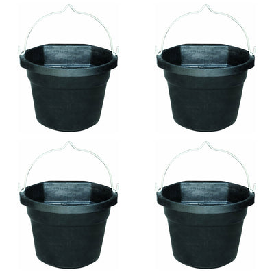 Farm Innovators FB 80R Rubber 3 Gallon Flat Back Heated Bucket 70 Watt (4 Pack) - VMInnovations