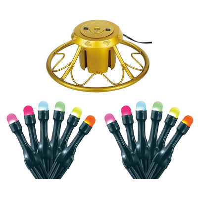 Home Heritage Rotating Christmas Tree Stand w/ Twinkly App Controlled RGB Lights