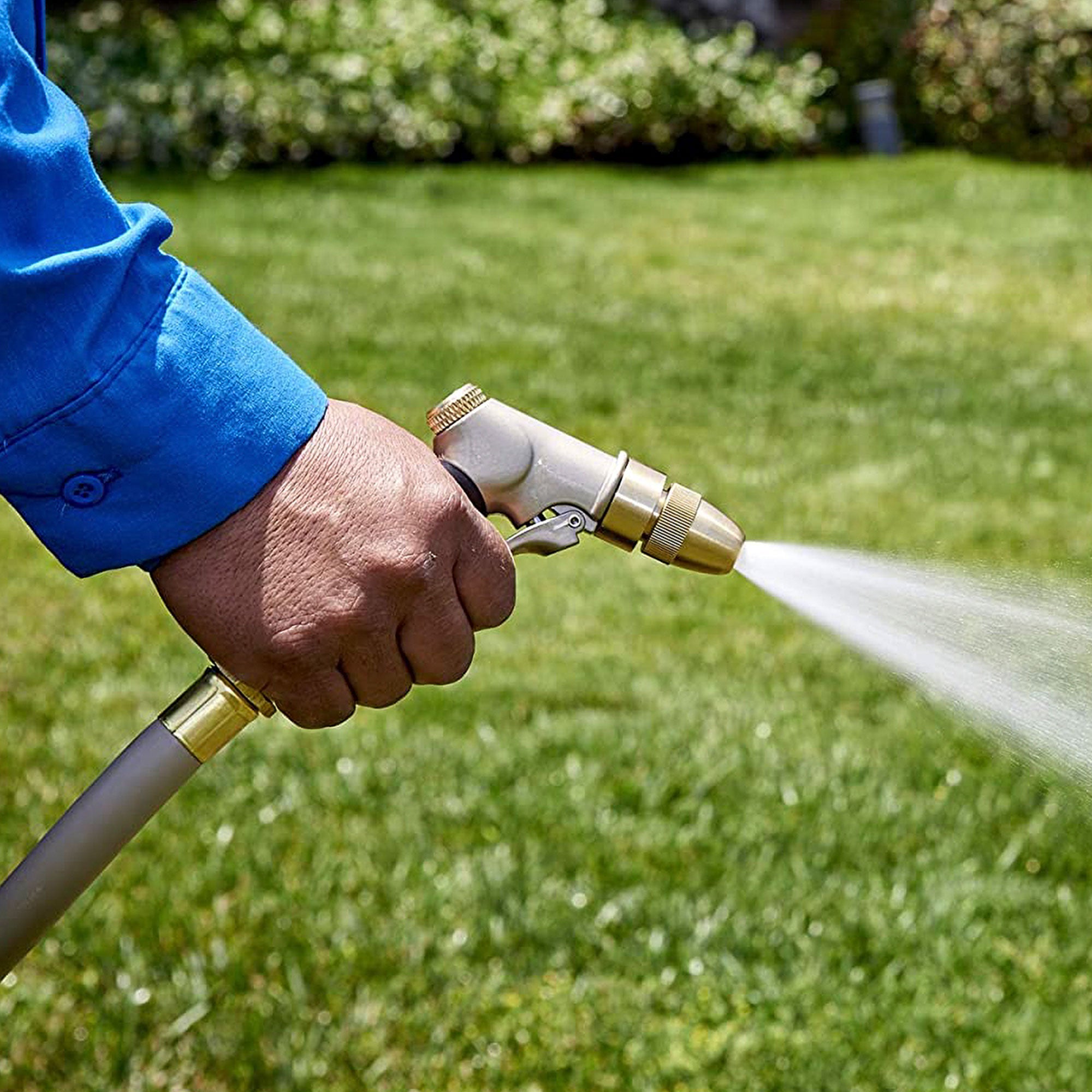 Underhill Proline 75 Ft Gold Series Water Hose w/ 7 Spray Nozzle & Hose Adapter