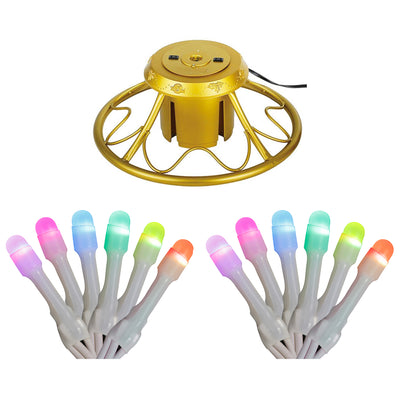 Home Heritage Rotating Christmas Tree Stand w/ Twinkly App Controlled RGB Lights