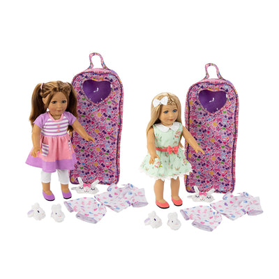 Playtime by Eimmie 18 Inch Allie and Eimmie Dolls with Outfits & Carrying Cases